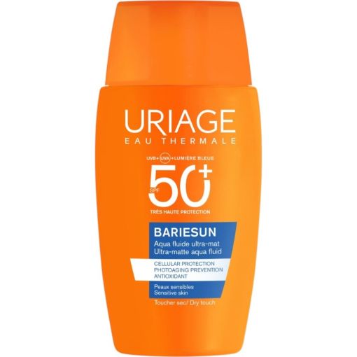 Uriage Bariesun Aqua Fluide Ultra-Mat Spf 50+ Fluido solar matificante de textura ligera y r&aacute;pida absorci&oacute;n ofrece un acabado sin brillos 30 ml