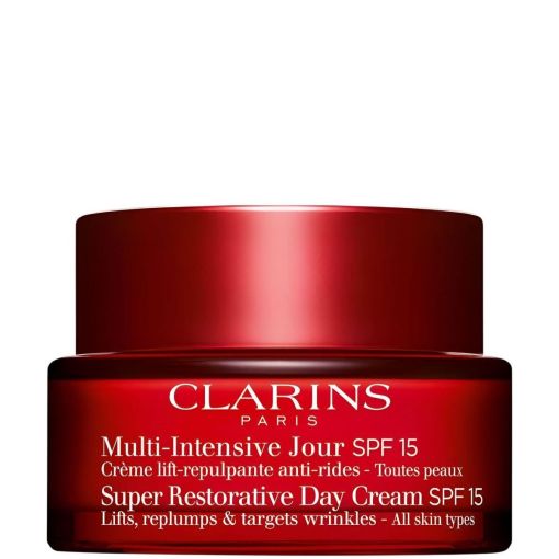 Clarins Multi-Intensive Jour Todo Tipo De Piel Spf 15 Crema de día hidratante reafirmante y antiarrugas ofrece piel más flexible rellenada y confortable al instante 50 ml