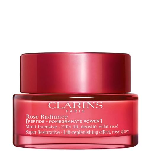 Clarins Multi-Intensive Rose Radiance Crema de día antiedad devuelve la luminosidad para una piel lisa radiante rellena y uniforme 50 ml