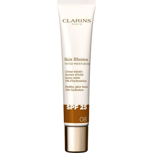 Clarins Skin Illusion Tinted Moisturized Spf25 Crema hidratante con color combina tratamiento antiedad e hidratación con un acabado luminoso y natural