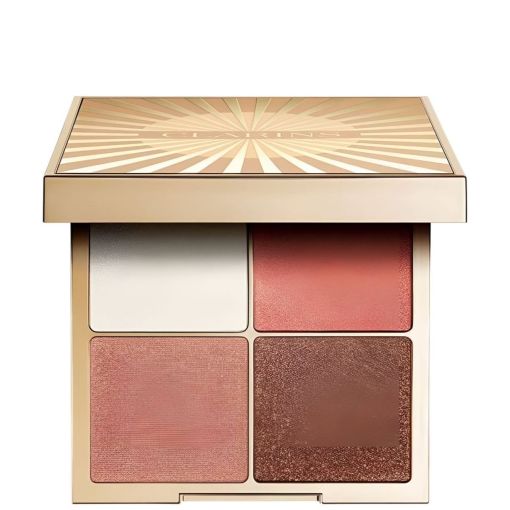 Clarins All In One Palette Edición Limitada Paleta de maquillaje para rostro y ojos con textura cremosa y suave idel para crear los looks más veraniegos 4 tonos