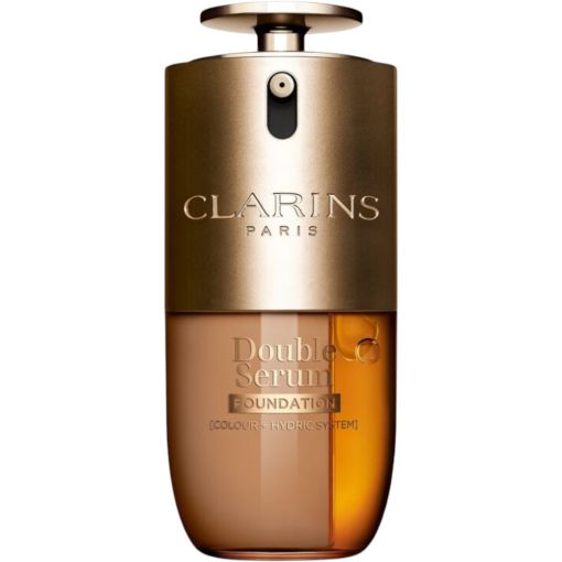 Clarins Double Serum Foundation Base de maquillaje h&iacute;brida fusiona maquillaje y cuidado antiedad con f&oacute;rmula innovadora ofreciendo luminosidad inmediata