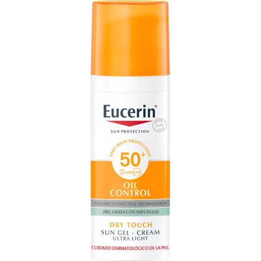 Eucerin Oil Control Spf 50 Protector solar ofrece un efecto antibrillos de duración hasta 8 horas 50 ml