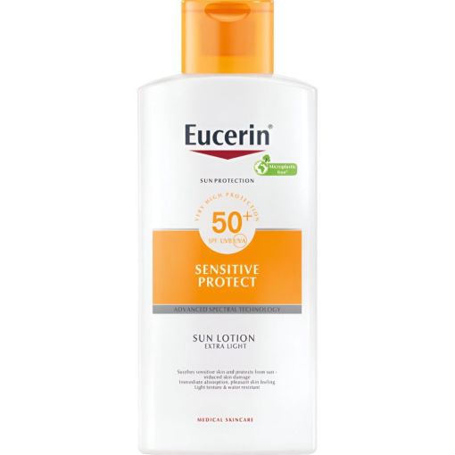 Eucerin Sensitive Protect Sun Lotion Extra Light Spf 50 Protector solar calma la piel sensible y la protege del da&ntilde;o provocado por el sol 400 ml