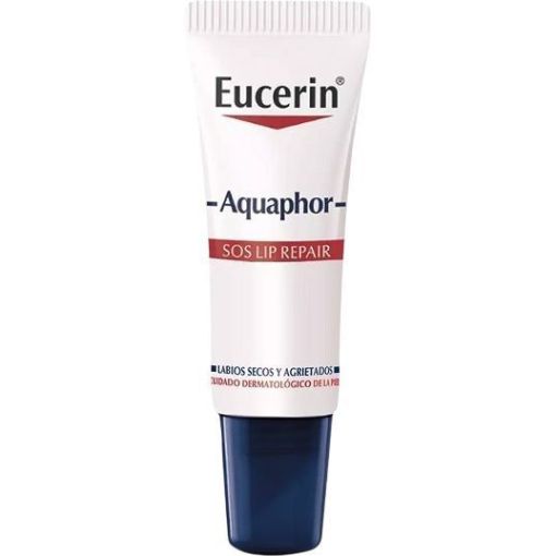 Eucerin Aquaphor Sos Liper Repair Bálsamo labial reparador regenerante y calmante ofrece cuidado intensivo en solo 60 segundos 10 ml