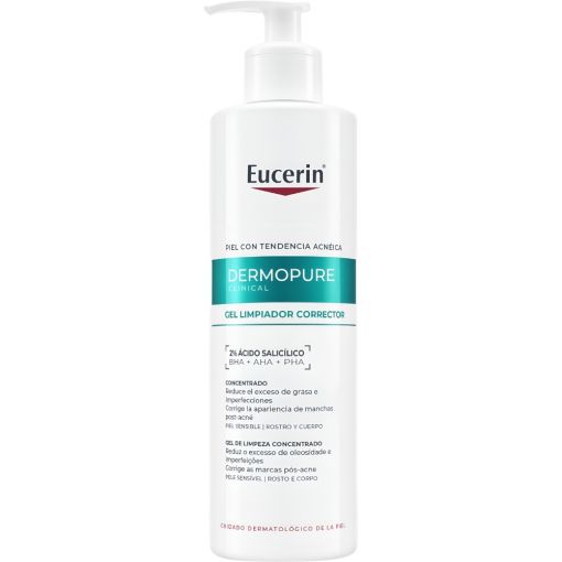 Eucerin Dermopure Clinical Gel Limpiador Corrector Gel limpiador intensivo corrige impefecciones y manchas postacn&eacute; reduciendo exceso de sebo 400 ml