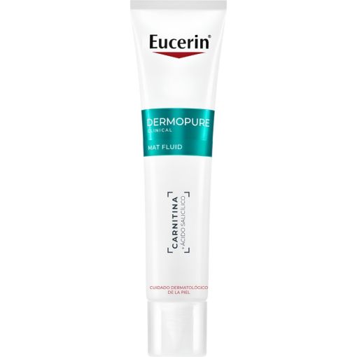 Eucerin Dermopure Clinical Mat Fluid Fluido facial matificante absorbe el exceso de grasa controlando eficazmente el sebo hasta 8 horas 40 ml