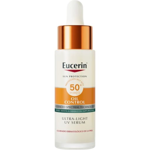 Eucerin Oil Control Ultra-Light Uv Serum Spf 50+ S&eacute;rum solar ultaligero reduce la producci&oacute;n de sebo ofreciendo un efecto matificante hasta 12 horas 30 ml
