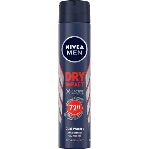 Nivea Men Dry Impact Desodorante Spray Desodorante antitranspirante 48 horas contra el exceso de humedad y el olor 200 ml
