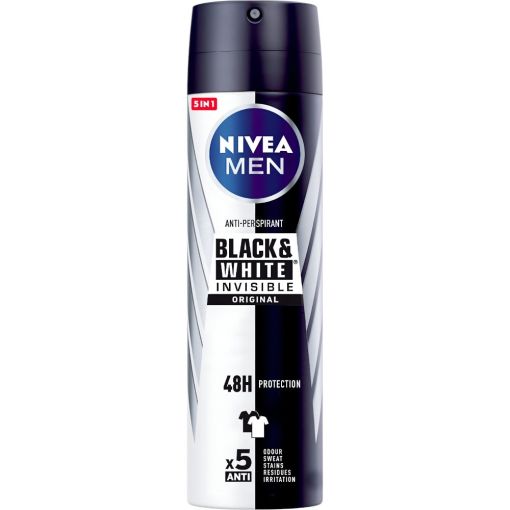 Nivea Men Black & White Invisible Original Desodorante Spray Desodorante invisible antitranspirante 48 horas 200 ml
