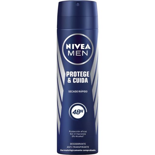 Nivea Men Protege & Cuida Desodorante Spray Desodorante antitranspirante de secado r&aacute;pido 0% alcohol 48 horas 200 ml