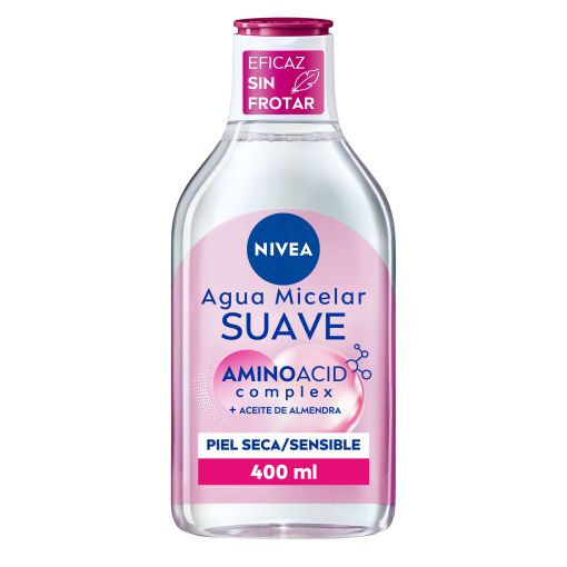 Nivea Aminoacid Complex + Aceite De Almendra Agua Micelar Suave Agua micelar refrescante limpia hidrata y oxigena tu piel 400 ml