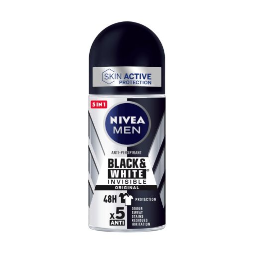 Nivea Men Black & White Invisible Original Desodorante Roll-On Desodorante invisible antitranspirable 48 horas 50 ml