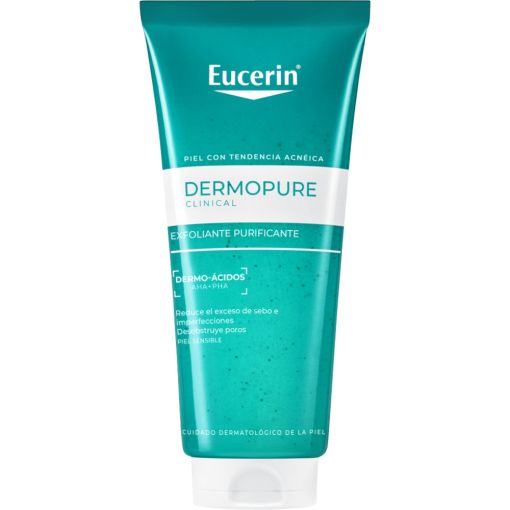 Eucerin Dermopure Clinical Purifying Scrub Exfoliante facial purificante afina la textura de la piel reduciendo imperfecciones y exceso de sebo 100 ml
