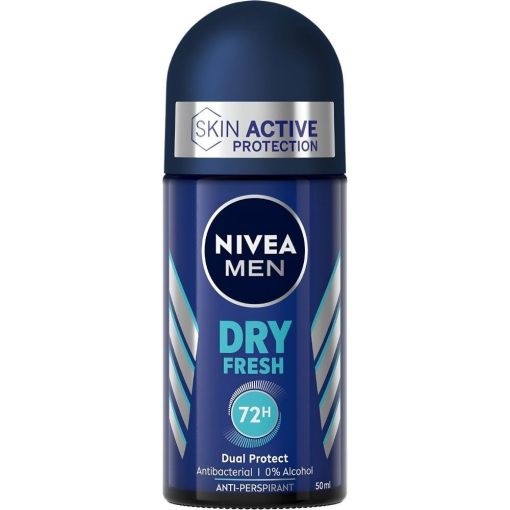 Nivea Men Dry Fresh Desodorante Roll-On Desodorante 0% alcohol antitranspirable y antibacterias ofrece 72 horas de protecci&oacute;n 50 ml