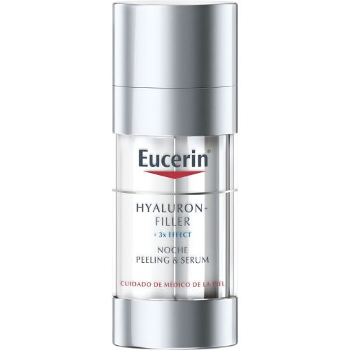 Eucerin Hyaluron-Filler+3x Effect Peeling & Serum Noche Sérum de noche de doble eficacia exfolia y alisa la textura de la piel para aspecto más suave y radiante 30 ml