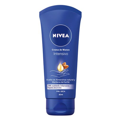 Nivea Intensivo Crema De Manos Crema de manos intensa hidrataci&oacute;n 24 horas con aceite de almendras y manteca de karit&eacute; 30 ml