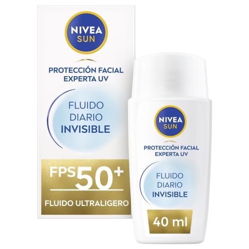 Nivea Sun Fluido Diario Invisible Spf 50+ Fluido facial antioxidante ultra ligero rápida absorción 40 ml
