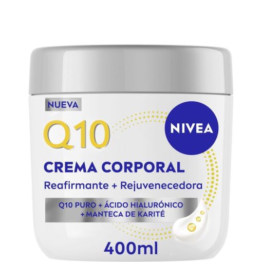 Nivea Q10 Crema Corporal Reafirmante + Rejuvenecedora Crema corporal reafirmante y rejuvenecedora piel más firme y suave con un glow natural y un aspecto rejuvenecido 400 ml