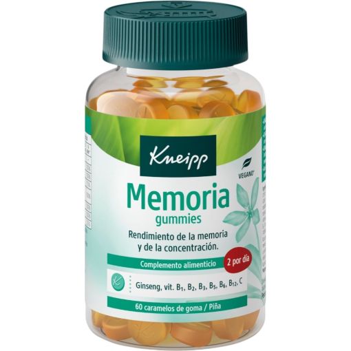 Kneipp Gummies Memoria Complemento Alimenticio Complemento alimenticio para personas que necesitan una ayuda en su memoria y concentraci&oacute;n 60 uds