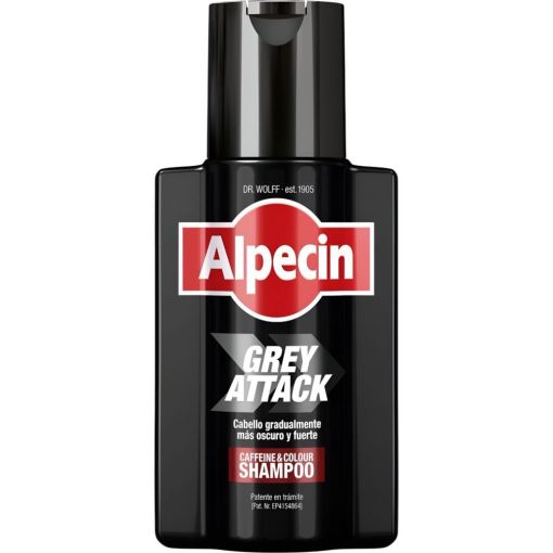 Alpecin Grey Attack Caffeine & Colour Shampoo Champ&uacute; antica&iacute;da con cafe&iacute;na ideal desde las primeras canas para un cabello m&aacute;s fuerte 200 ml