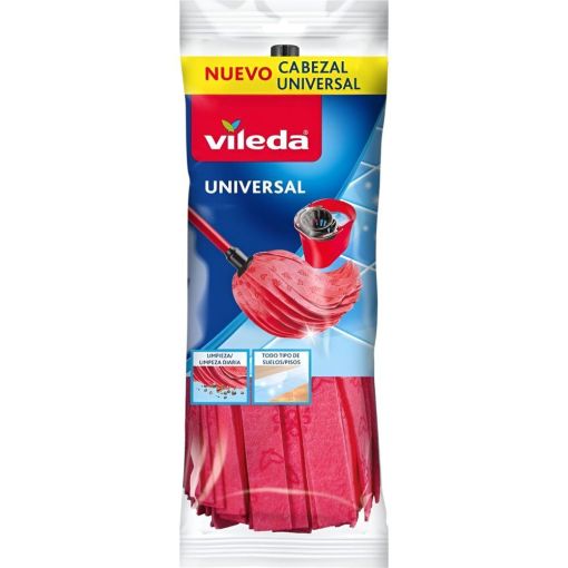 Vileda Fregona Cabezal Universal Recambio Fregona de microfibra limpia fácilmente esquinas rincones y superficies delicadas