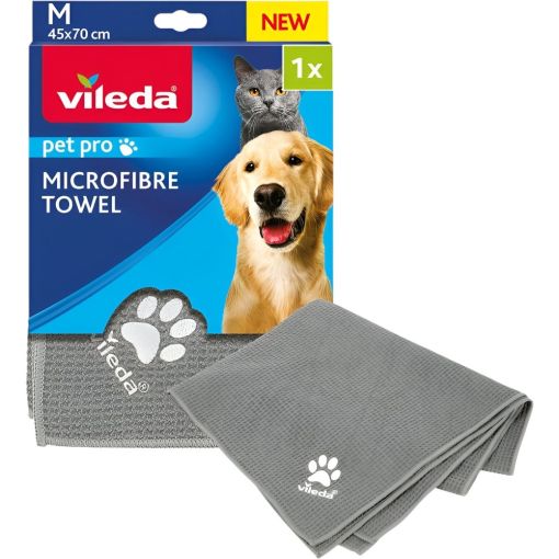Vileda Pet Pro Microfibre Towel M Toalla de microfibra para mascotas secado rápido y eficaz