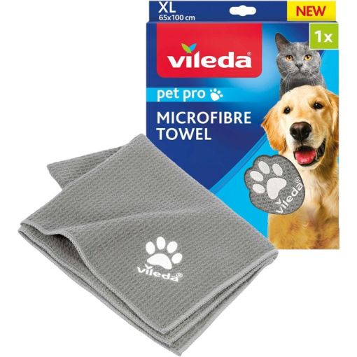 Vileda Pet Pro Microfibre Towel Xl Toalla de microfibra para mascotas secado rápido y eficaz