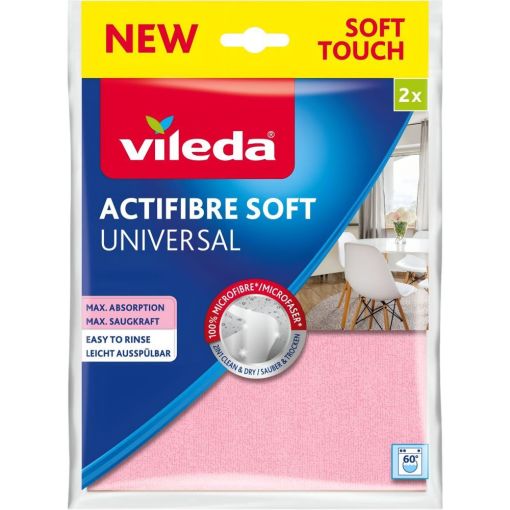 Vileda Bayeta Actifibre Soft Universal Bayeta de m&aacute;xima absorci&oacute;n y limpieza profunda 32x36 cm 2 uds