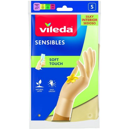 Vileda Guantes Sensibles Talla L Guantes de látex satinados ofrecen máxima sensibilidad y agarre con aroma a vainilla