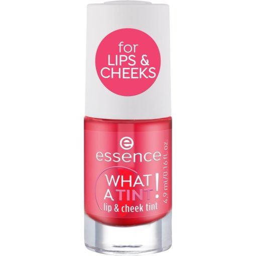 Essence What A Tint! Lip & Cheek Tint Tinte para labios y mejillas de textura no pegajosa ofrece acabado brillo de larga duración