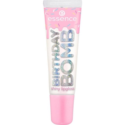 Essence Birthday Bomb Shiny Lipgloss Brillo de labios no pegajoso con delicioso aroma a pastel de cumpleaños acabado ultrabrillante y precioso