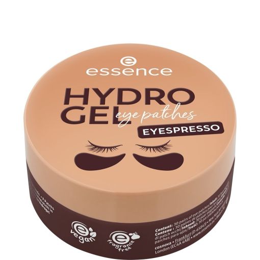 Essence Hydro Gel Eye Patches Eyespresso Parches para el contorno de ojos refrescan e hidratan con &aacute;cido hialur&oacute;nico y cafe&iacute;na