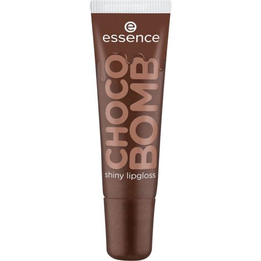 Essence Choco Bomb Shiny Lipgloss Brillo de labios no pegajoso con delicioso aroma a chocolate ofrece acabado ultrabrillante con part&iacute;culas doradas