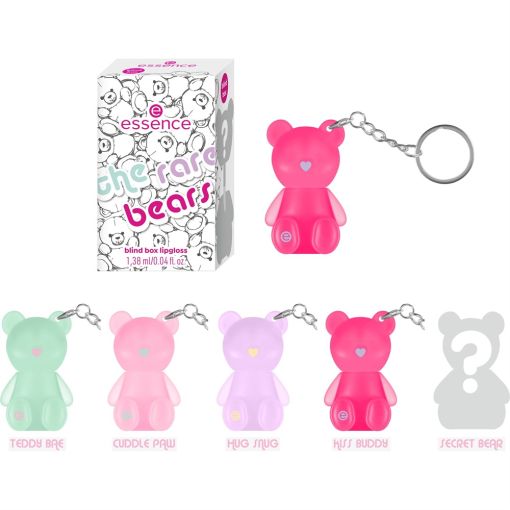 Essence The Rare Bears Blind Box Lipgloss Brillo de labios no pegajoso volumen m&aacute;ximo efecto rellenador y brillo resplandeciente 1 ud