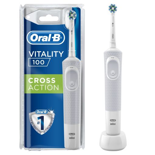 Oral-B Cepillo Dental Cross Action Vitality 100 Cepillo de dientes eléctrico esencial para conseguir una limpieza diaria