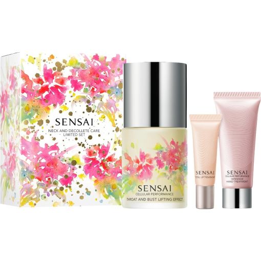 Sensai Cellular Performance Throat And Bust Lifting Effect Estuche Esencia sedosa antiedad para reafirmar cuello y escote piel firme y suave 100 ml