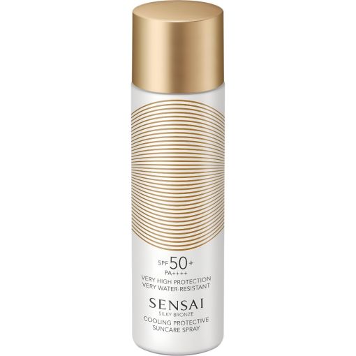 Sensai Silky Bronze Cooling Protective Suncare Spray Spf 50+ Spray solar antiedad proporciona sensación refrescante con fragancia a melocotón 150 ml