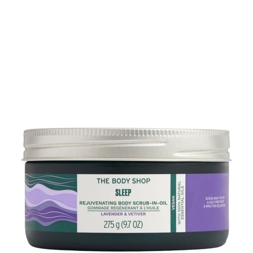 The Body Shop Sleep Rejuvenating Body Scrub-In-Oil Exfoliante corporal de sal y aceite 100% natural de lavanda y vetiver 275 gr