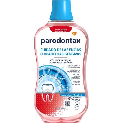 Parodontax Cuidado De Las Enc&iacute;as Colutorio Diario Frescor Intenso Enjuage bucal 0% alcohol cuidado activo de enc&iacute;as y dientes 500 ml