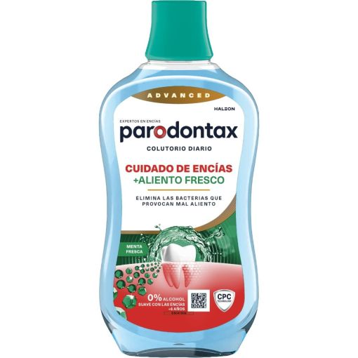 Parodontax Advanced Cuidado De Enc&iacute;as+Aliento Fresco Colutorio Enjuague bucal con fluor elimina bacterias las que provocan el mal aliento con sabor a menta fresca 500 ml