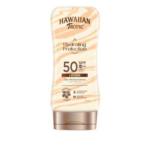 Hawaiian Tropic Hydrating Protection Lotion Spf 50 Loción solar corporal resistente al agua de rápida absorción hidrata hasta 12 horas 180 ml