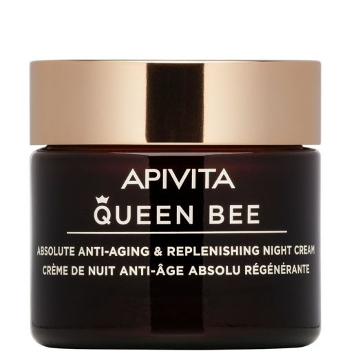Apivita Queen Bee Absolute Anti-Aging & Replenishing Night Cream Crema facial de noche ilumina y unifica el tono de la piel ofreciendo hidrataci&oacute;n absoluta y piel m&aacute;s firme 50 ml