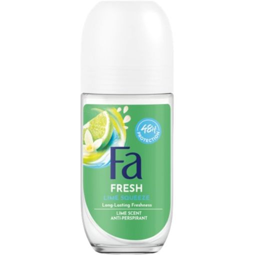 Fa Fresh Lime Squeeze Desodorante Roll-On Desodorante antitranspirante ofrece una protecci&oacute;n hasta 48 horas con aroma a jugo de lima 50 ml