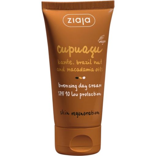 Ziaja Cupua&ccedil;u Crema Bronceadora De D&iacute;a Spf 10 Crema facial de d&iacute;a refuerza la barrera protectora ofreciendo un bronceado natural y luminoso todo el a&ntilde;o 50 ml