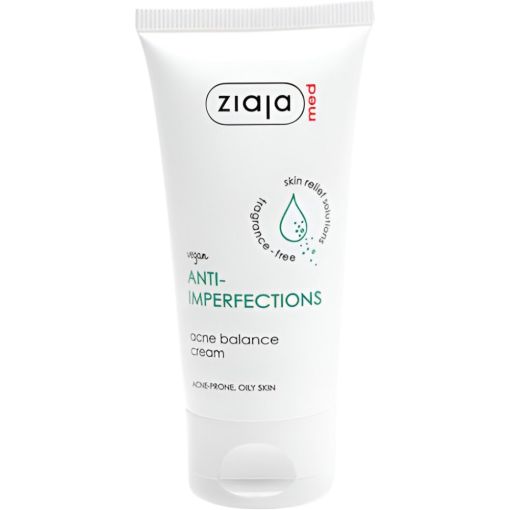 Ziaja Med Anti-Imperfecciones Crema Facial Crema vegana antiimperfecciones reduce puntos negros aliviando la piel hipersensible 50 ml