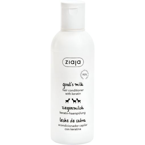 Ziaja Leche De Cabra Acondicionador Capilar Con Keratina Acondicionador capilar fortalecedor hidrata y suaviza porporcionando brillo para cabello opaco y seco 200 ml