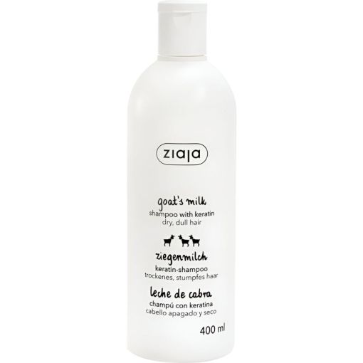 Ziaja Leche De Cabra Champ&uacute; Con Keratina Champ&uacute; fortalecedor con keratina vegano para cabello seco y apagado 400 ml