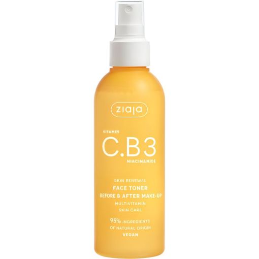 Ziaja Vitamin C.B3 Niacinamida Tónico Facial Tónico facial vegano reduce manchas oscuras minimiza poros y mejora la textura para piel revitalizada 190 ml