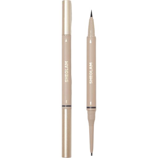 Sheglam Brows On Demand Eyebrow Pencil 2in1 L&aacute;piz de cejas de doble punta resistente al agua traza l&iacute;neas precisas que imitan al vello natural